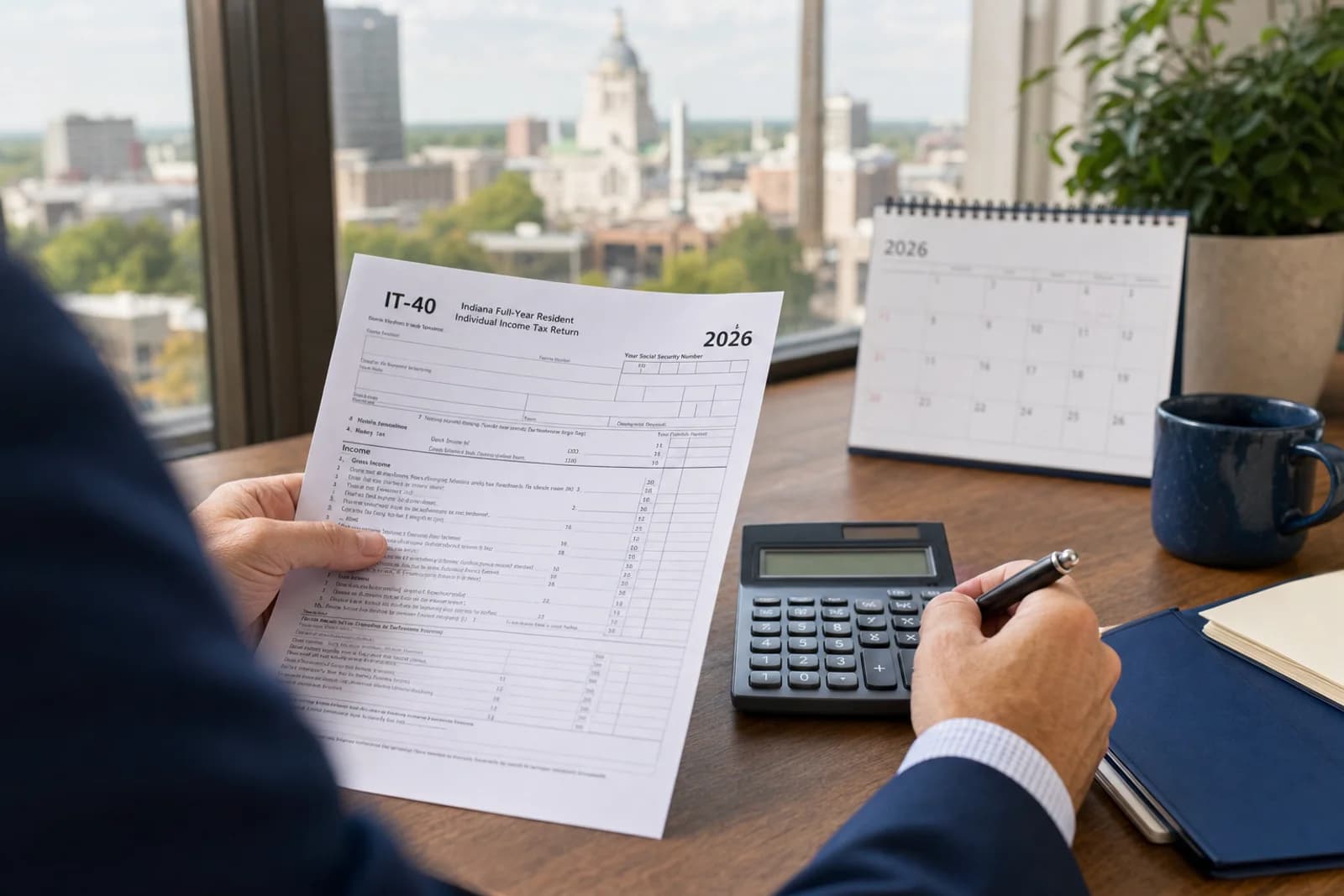 Indiana tax form with calculator for 2026 tips overtime deductions Fort Wayne CPA
